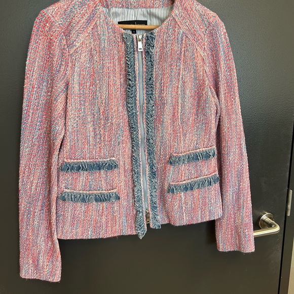 Nanette Lepore size 6 EUC “sand castle tweed” Pink and Blue Blazer - Picture 9 of 10